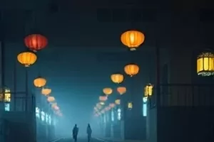 《海平面以下》潜水灯照亮海底礁石的照片